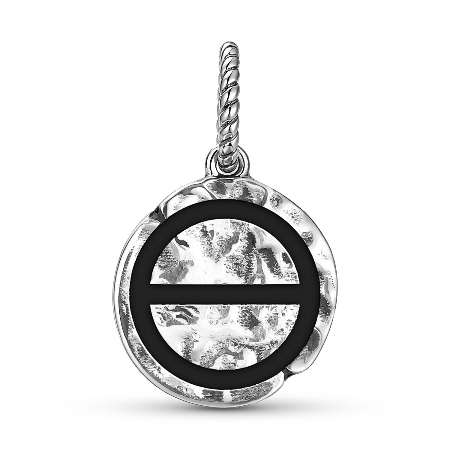 Alchemy Sal Symbol 925 Argent Sterling Textured Dangle Charm pour bracelets de charme