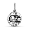 Aztec Coatl Symbol 925 Argent Sterling Textured Dangle Charm pour bracelets de charme