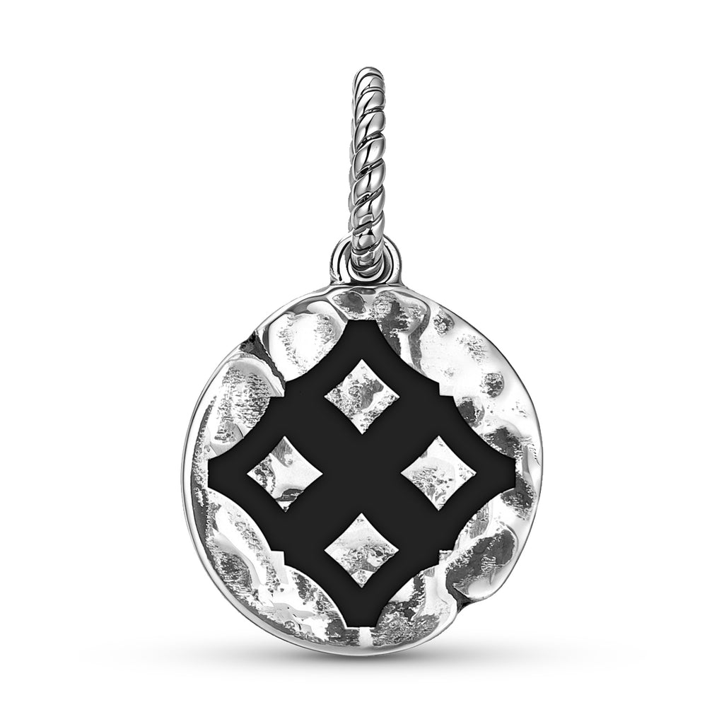 Symbole 925 Argent Sterling main texturé Dangle Charm pour bracelets de charme