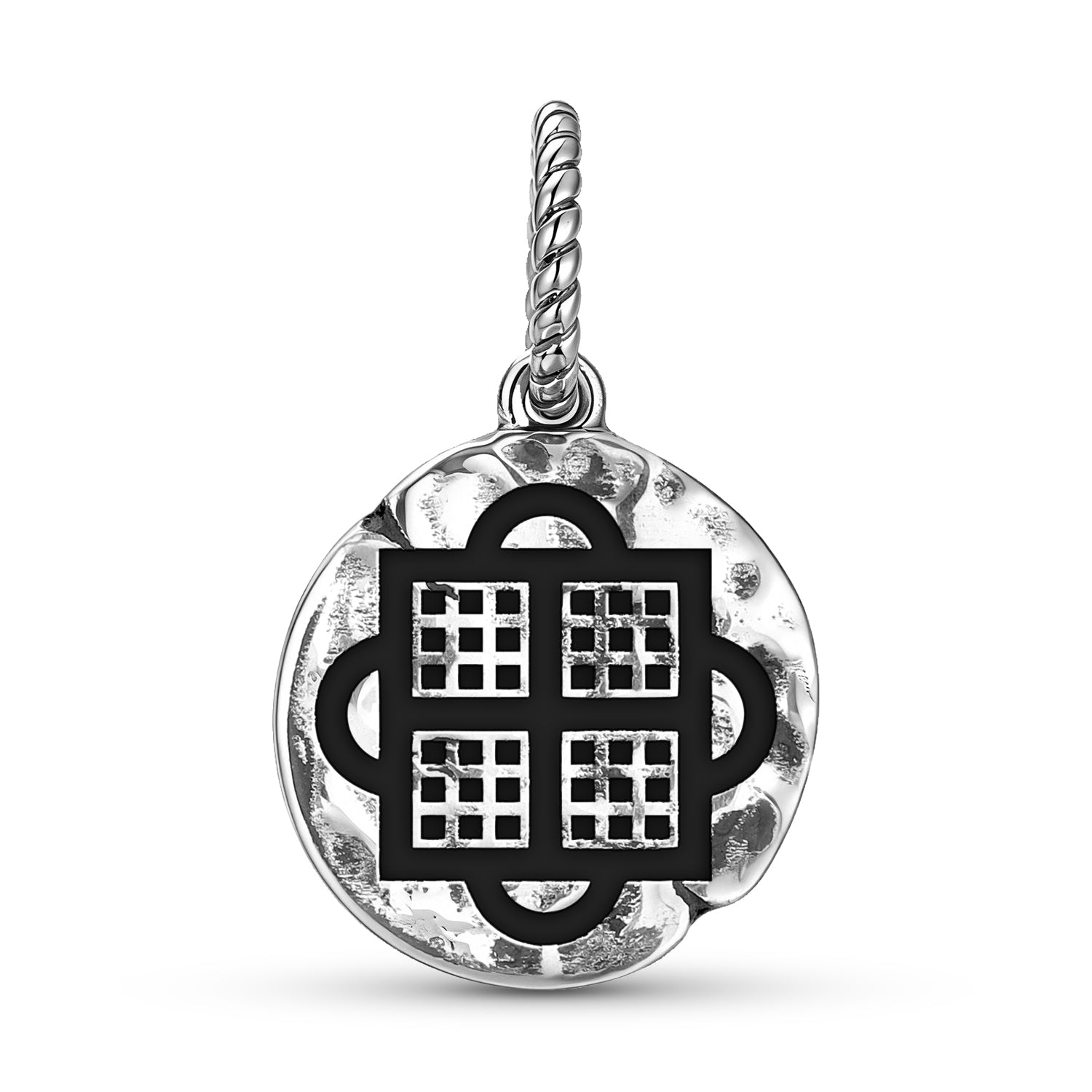 Abusua Pa Symbole 925 Argent Sterling Texture main Dangle Charm pour bracelets de charme