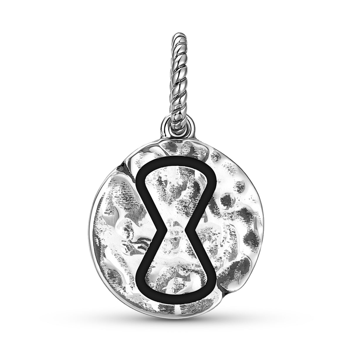 925 Sterling Silver Hand Textured Dangle Charm for Charm Bracelets