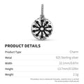 Symbole 925 Argent Sterling main texturé Dangle Charm pour bracelets de charme