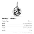 Gyawu Atiko Symbol 925 Argent Sterling Textured Dangle Charm pour bracelets de charme