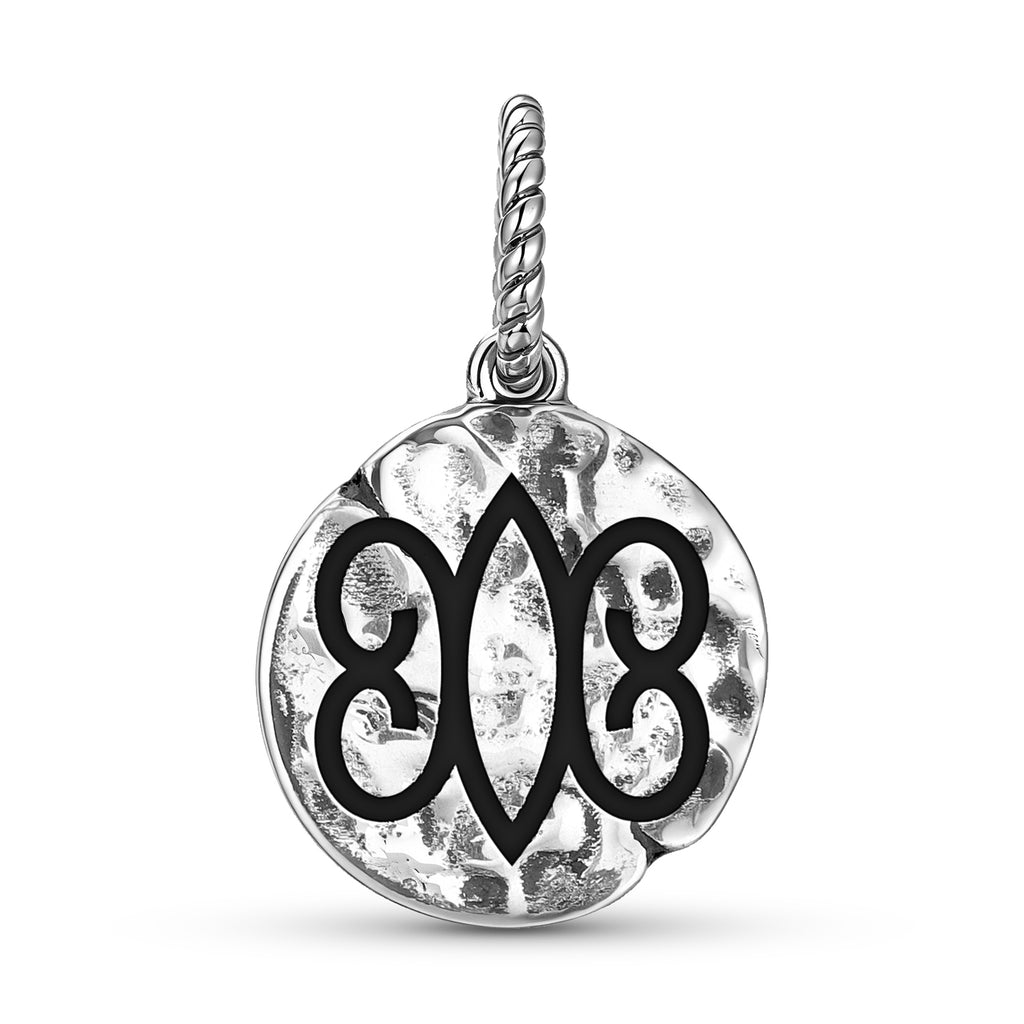 Hye Wonhye Symbole 925 Argent Sterling main texturé Dangle Charm pour bracelets de charme