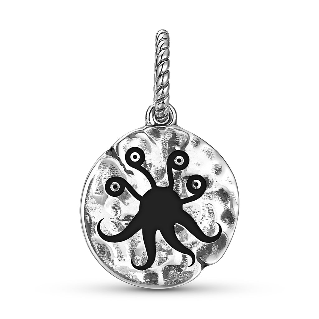 Ghatanothoa Symbole 925 Argent Sterling Textured Dangle Charm pour bracelets de charme