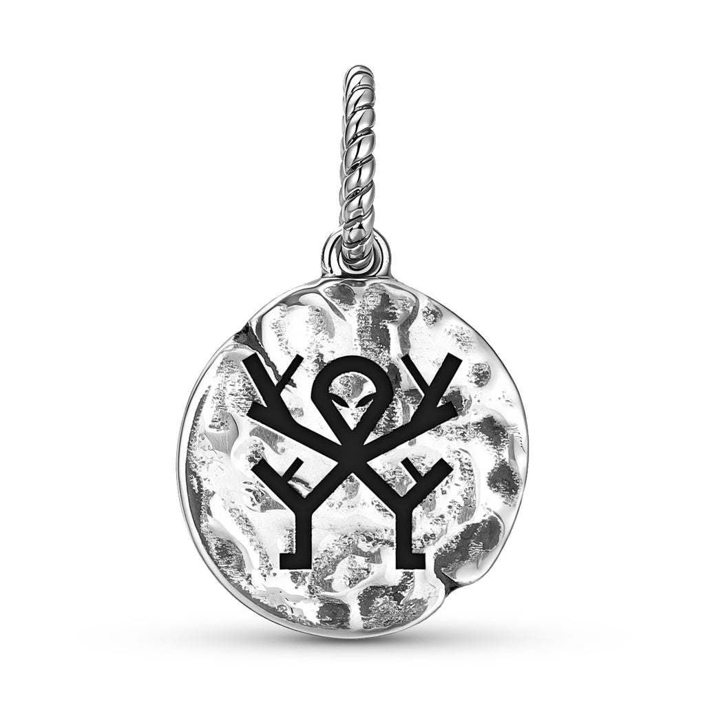 Aylith Symbole 925 Argent Sterling Texture main Dangle Charm pour bracelets de charme