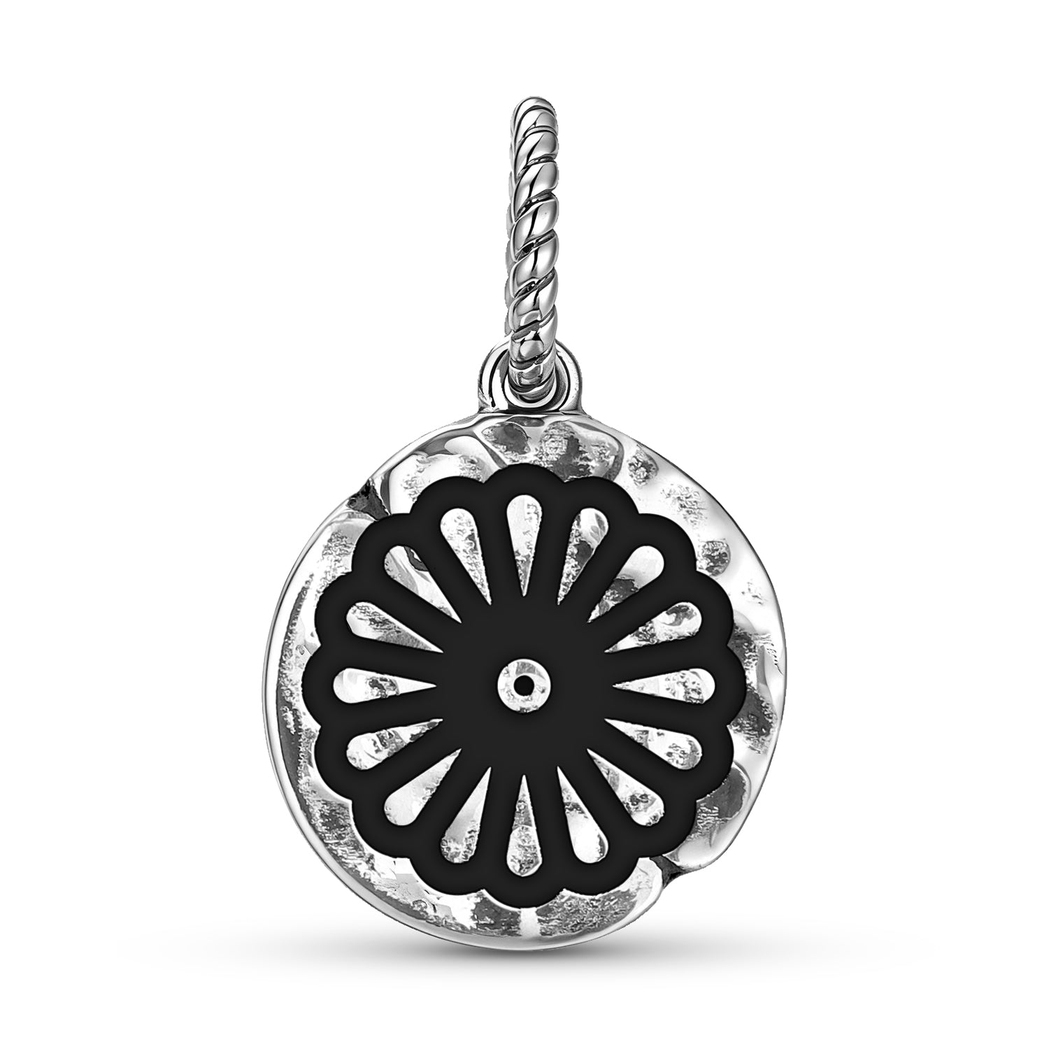 Japonais Jirogiku Symbole 925 Argent Sterling Texture main Dangle Charm pour bracelet de charme
