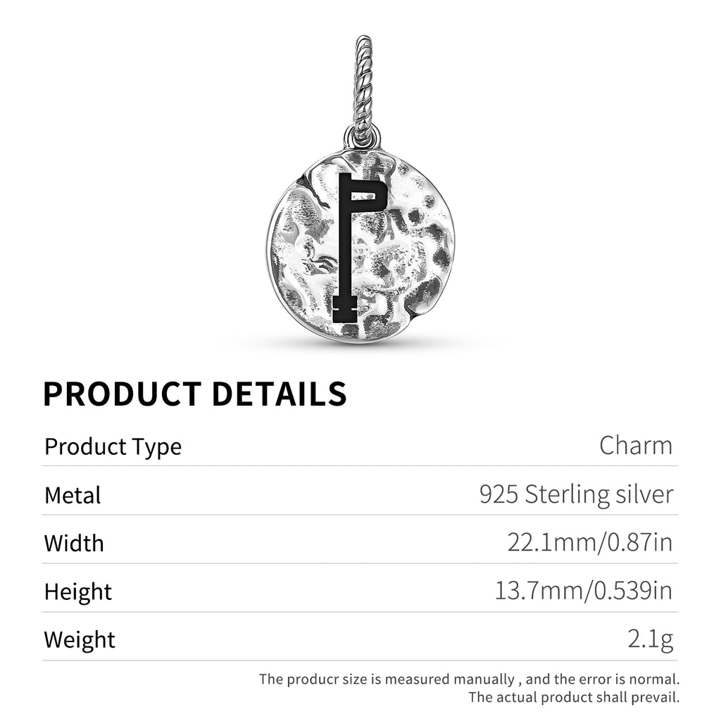 Egyptian Netra Symbol 925 Sterling Silver Texture Hand Dangle Charm for Charm Bracelets