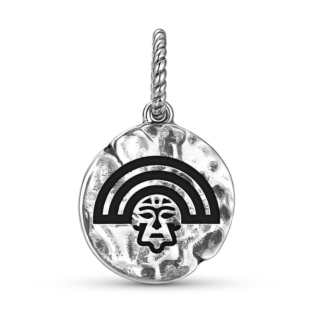 Inca Inti Symbol 925 Argent Sterling Texture main Dangle Charm pour bracelets de charme