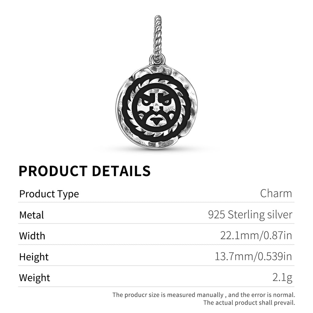 Maori Tumatauenga Symbole 925 argent sterling main texturé Dangle Charm pour bracelet de charme