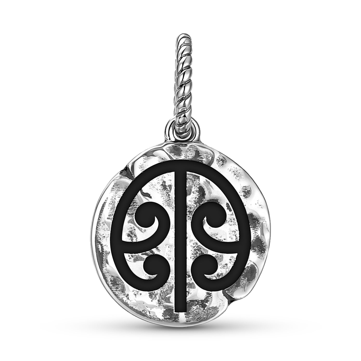 Maori Mangopare Symbole 925 argent sterling main texturé Dangle Charm pour bracelets de charme