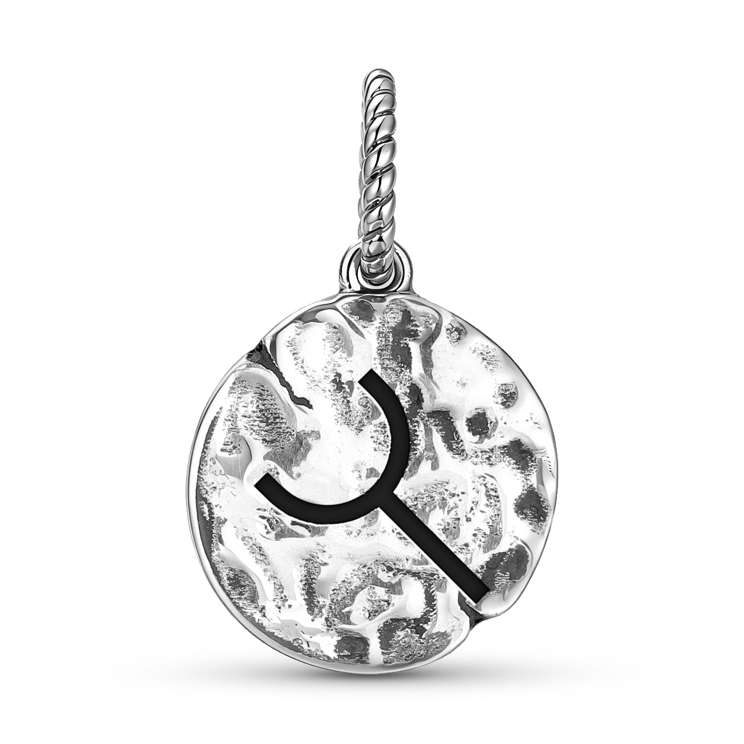 Native Rock Art Strength Of Divide Symbol 925 Argent Sterling Textured Dangle Charm F
