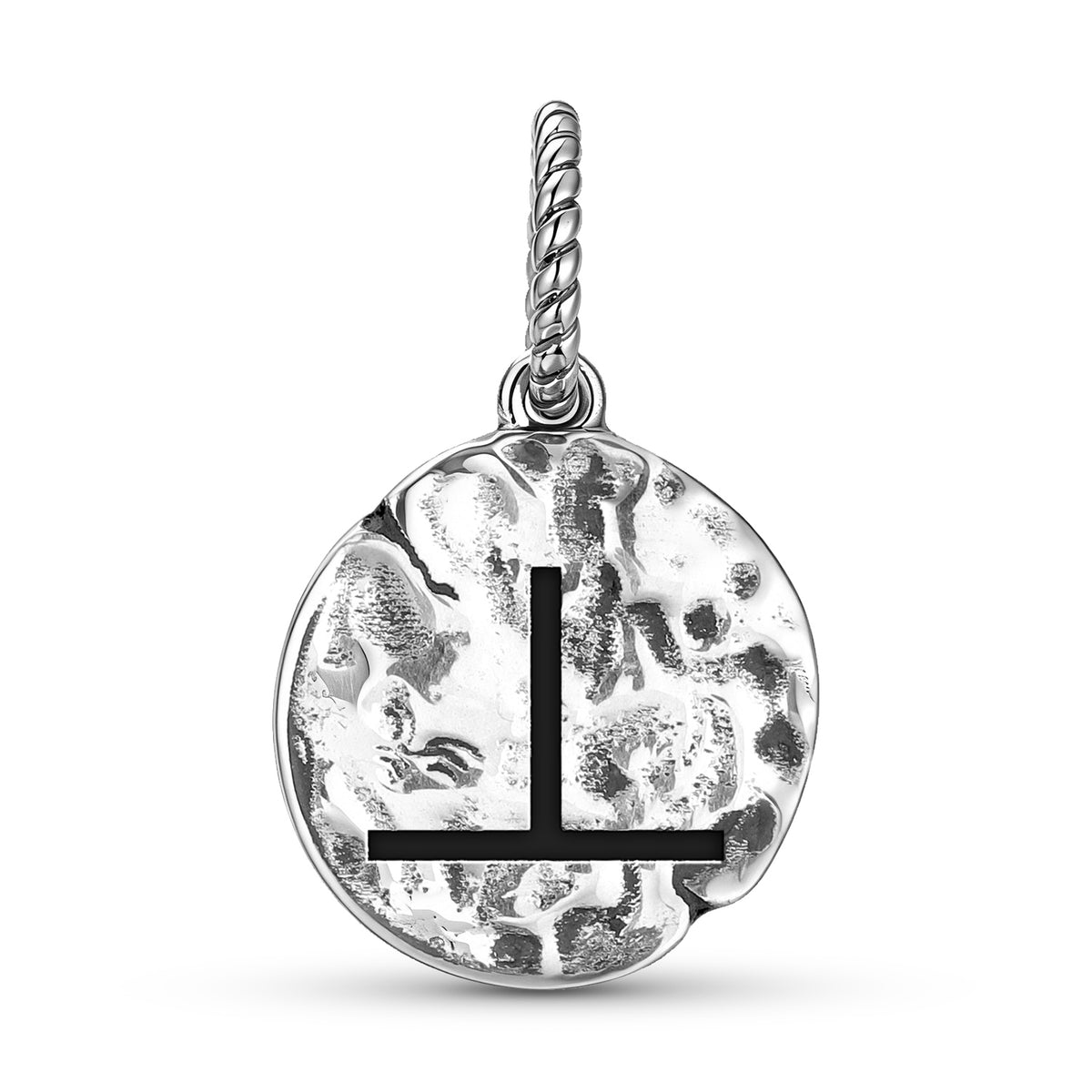 Native Rock Art Decided Symbol 925 Sterling Silver Textured Dangle Charm For C