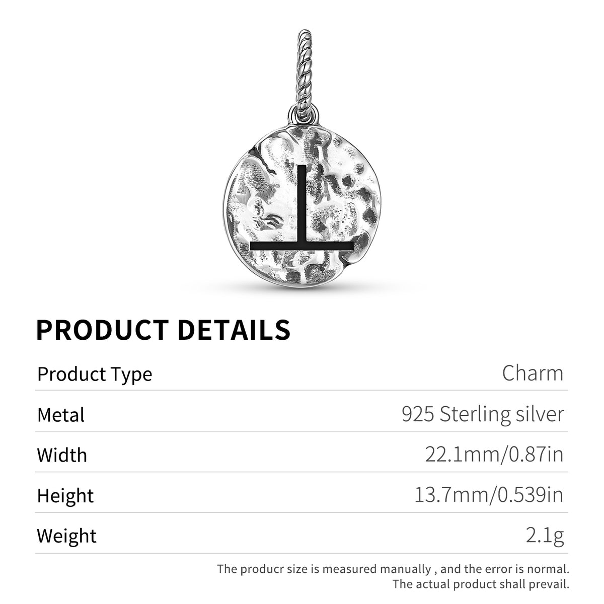 Native Rock Art Decided Symbol 925 Sterling Silver Textured Dangle Charm For C