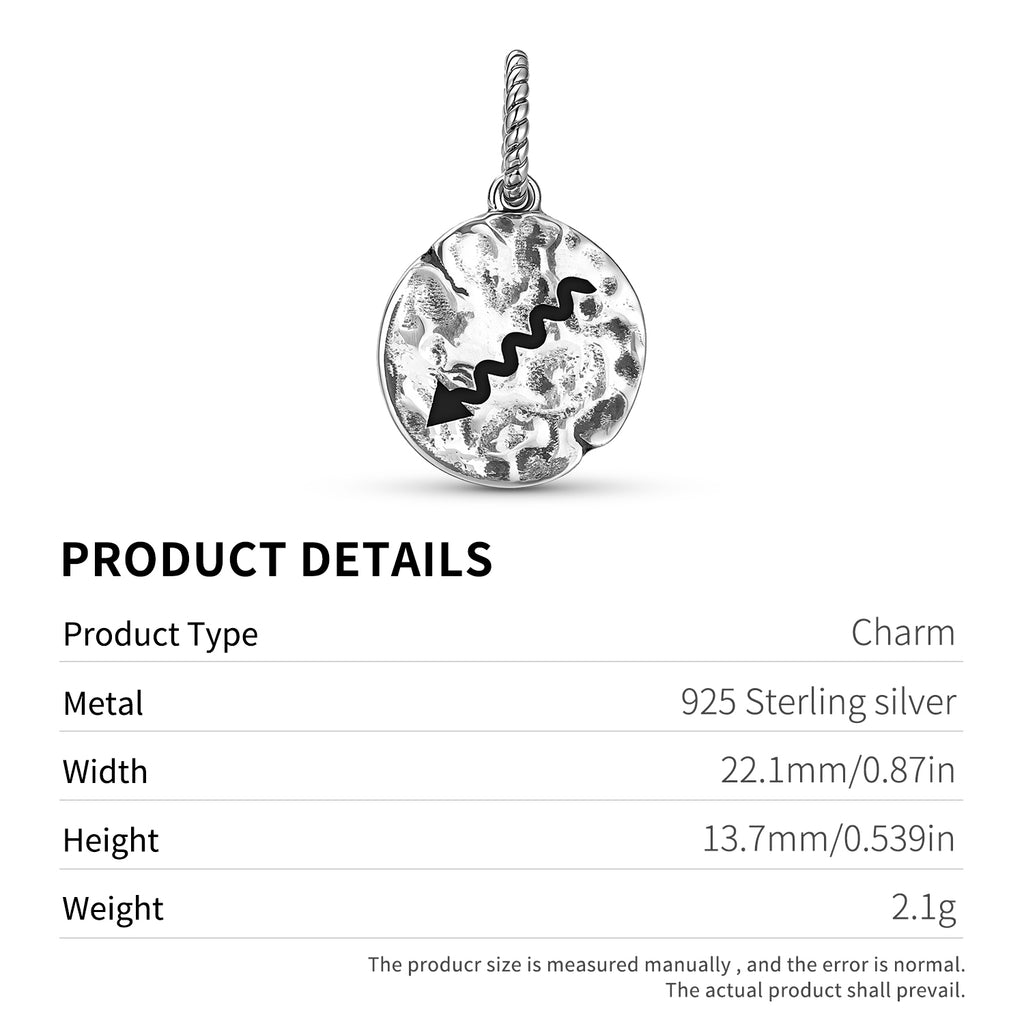Native Rock Art Sagesse Symbole 925 Argent Sterling Textured Dangle Charm pour Charm Bra