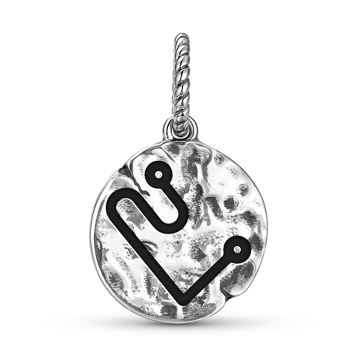 Anges MUMIAH Symbole 925 Argent Sterling Textured Dangle Charm pour bracelets de charme