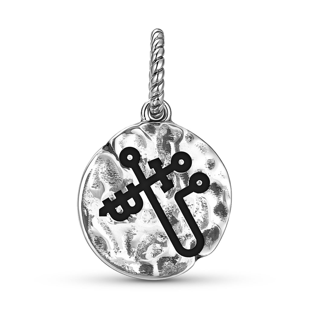 Angels MIKAEL Symbole 925 Argent Sterling Textured Dangle Charm pour bracelets de charme