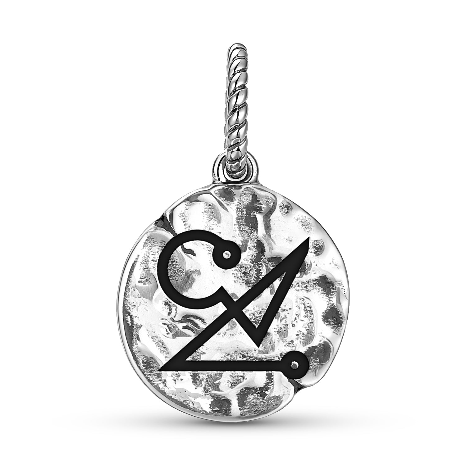 Anges OMAEL Symbole 925 Argent Sterling Textured Dangle Charm pour bracelets de charme