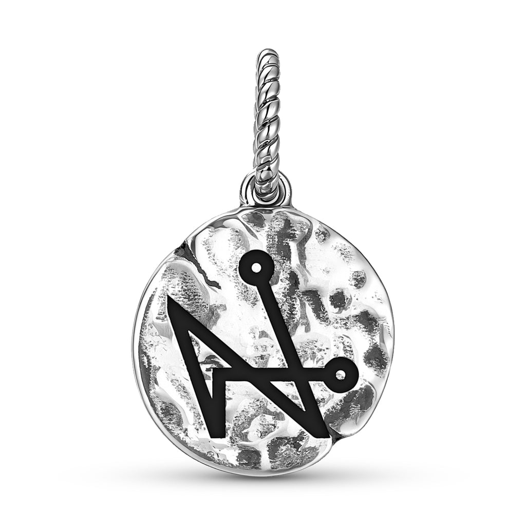 Angels HAZIEL Symbole 925 Argent Sterling Textured Dangle Charm pour bracelets de charme
