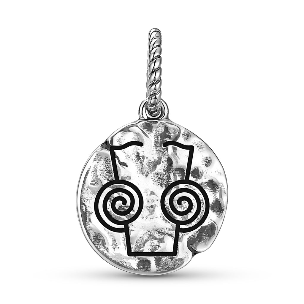 KRIJA Symbole 925 Argent Sterling Texture main Dangle Charm pour bracelets de charme