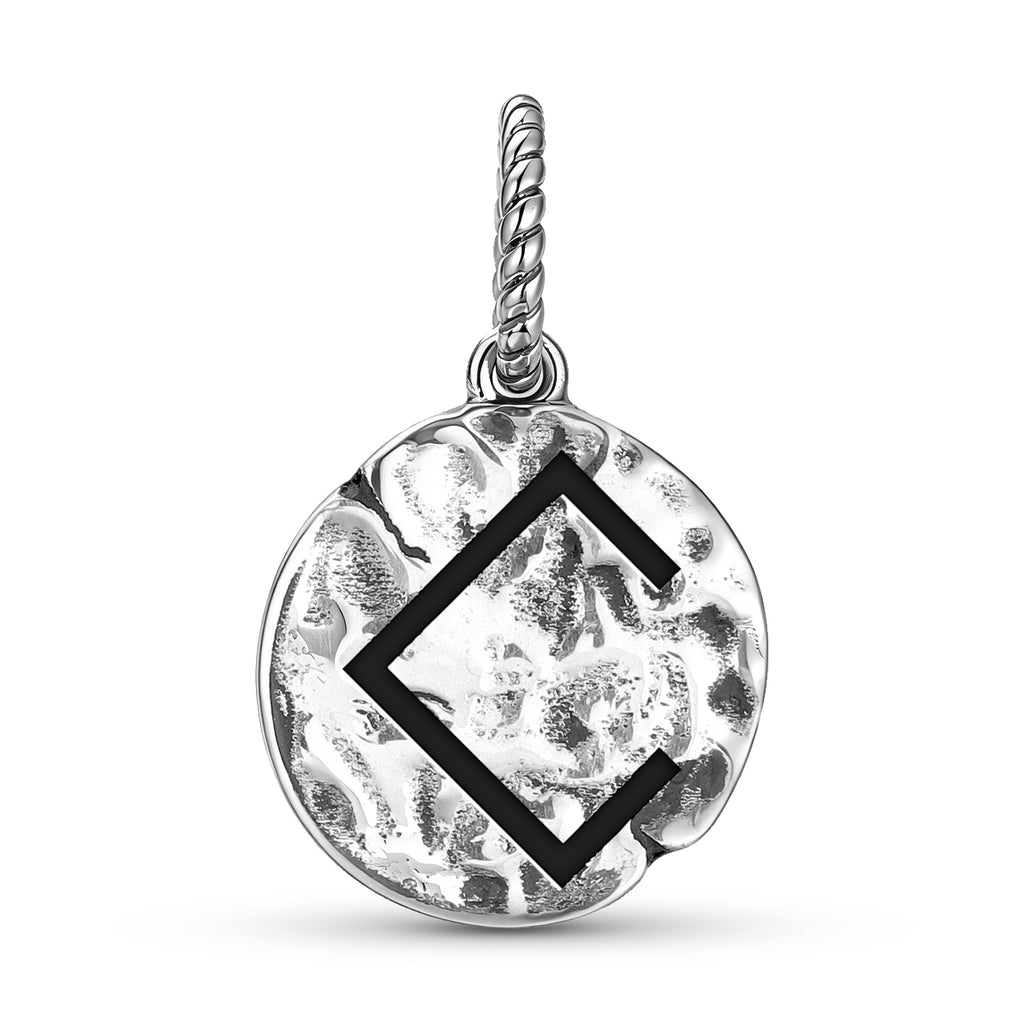 Letton M.Symbol 925 Argent Sterling Textured Dangle Charm pour bracelets de charme