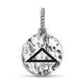 Dievs letton signe de Dieu symbole 925 argent sterling main texturé Dangle Charm pour le charme