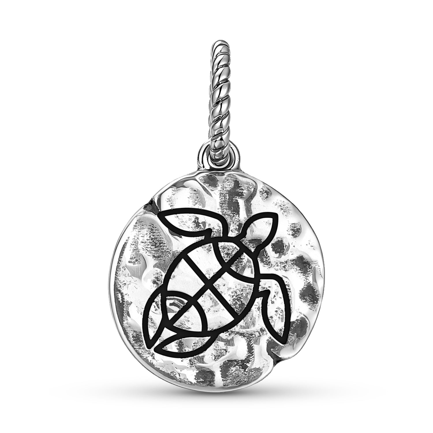 Ile de Pâques Nui Ho-onu Symbole 925 Argent Sterling Textured Dangle Charm Pour Charm B