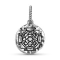 Symbole Hanuman 925 Argent Sterling Texture main Dangle Charm pour bracelets de charme