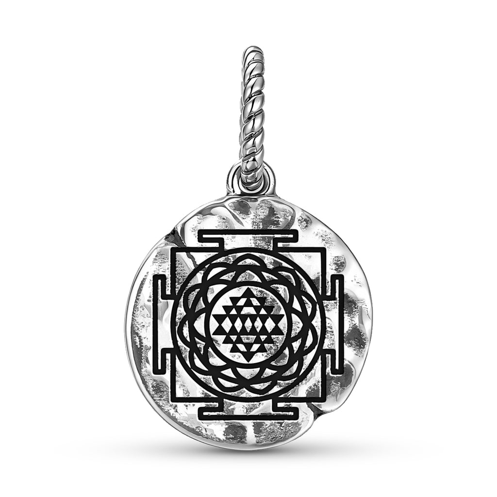 Sri Symbol 925 Argent Sterling Texture main Dangle Charm pour bracelets de charme