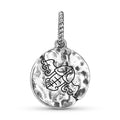 Symbole Bat 925 Argent Sterling Texture main Dangle Charm pour bracelets de charme