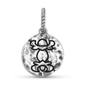 Jainisme Vajra Bolt Symbol 925 Argent Sterling Texture main Dangle Charm pour Charm Bracele