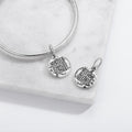 Jainisme Nandy Avarta Symbole 925 Argent Sterling Textured Dangle Charm pour Charm Brace