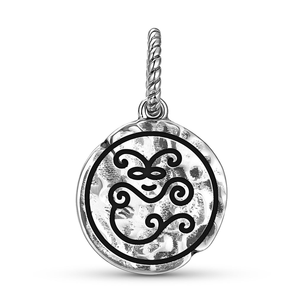 Anthroposophie Capricornus Sceau Symbole 925 Argent Sterling Texturé main Dangle Charm Pour C