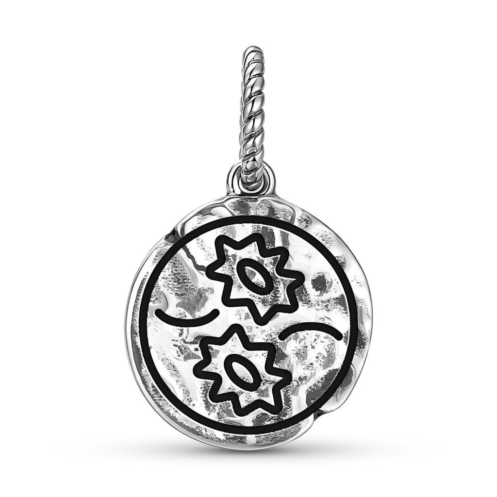 Anthroposophie Poissons Symbole du sceau 925 Argent Sterling Texturé main Dangle Charm pour Charm