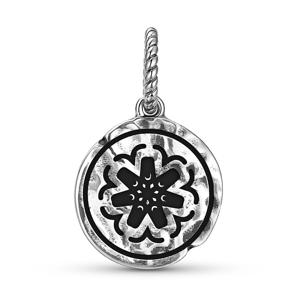 Anthroposophie Mars Sceau Symbole 925 Argent Sterling Texturé main Dangle Charm Pour Charm Br