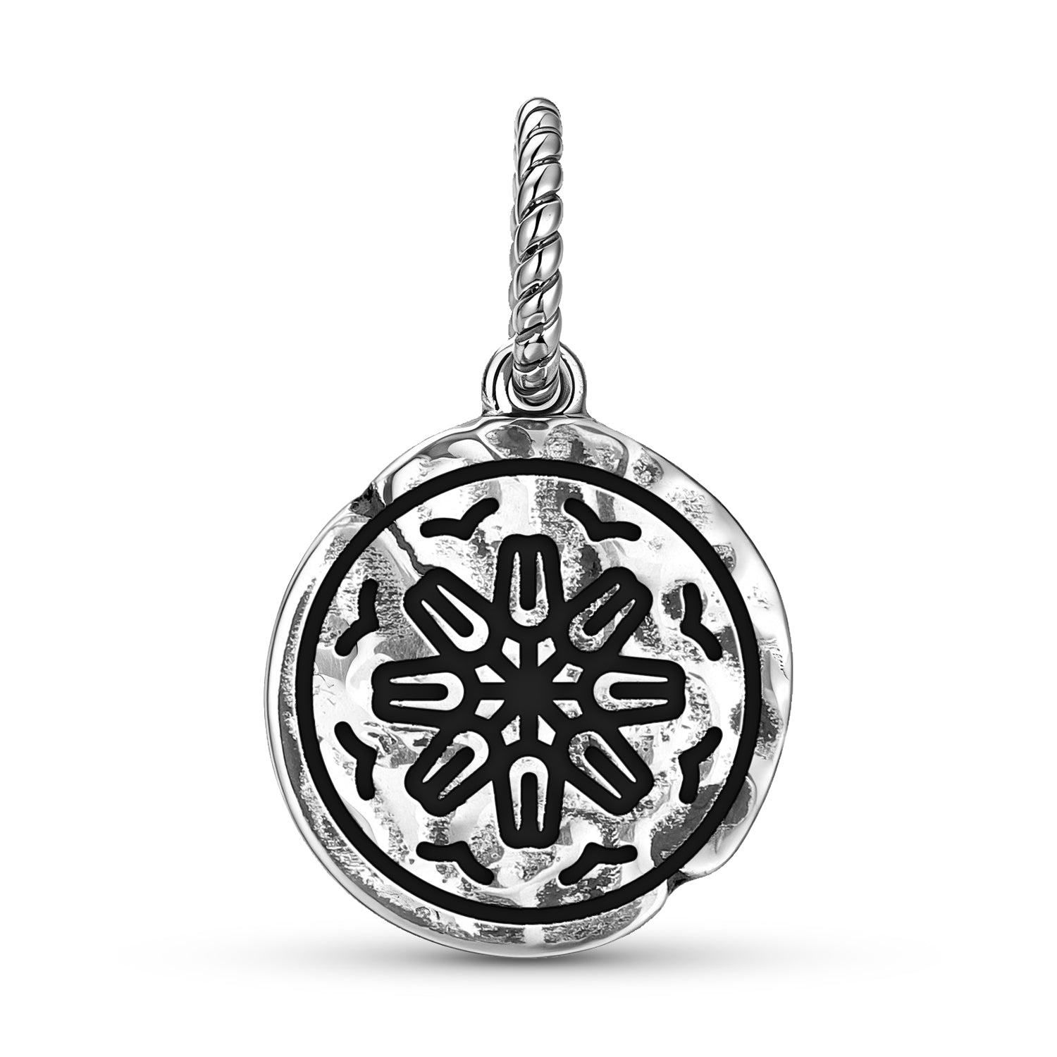 Anthroposophie Lune Sceau Symbole 925 Argent Sterling Texturé main Dangle Charm pour Charm Br