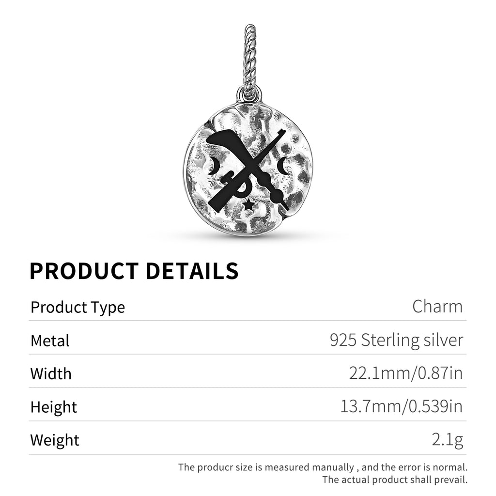 Tuo Ne Akofena Symbole 925 Argent Sterling Textured Dangle Charm pour bracelets de charme