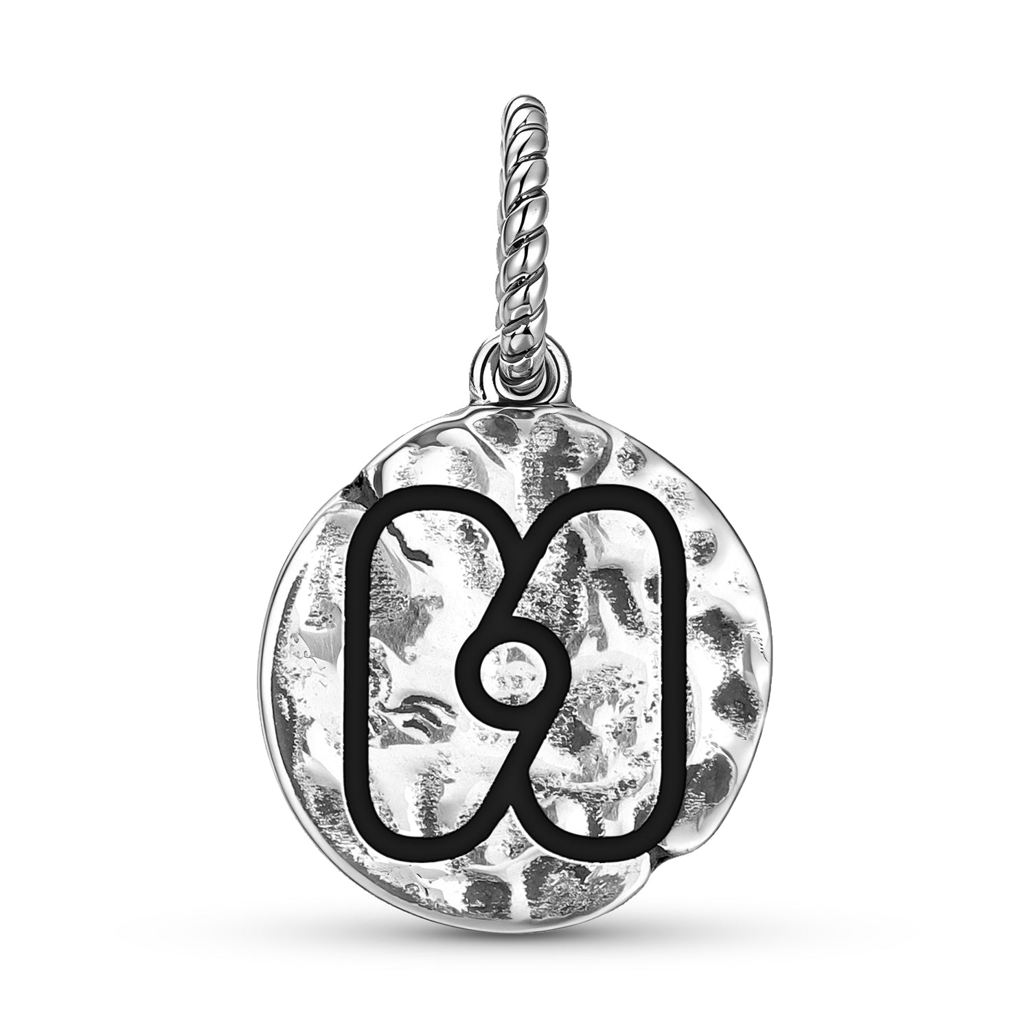 Symbole Nkrabea 925 Argent Sterling Texture main Dangle Charm pour bracelets de charme
