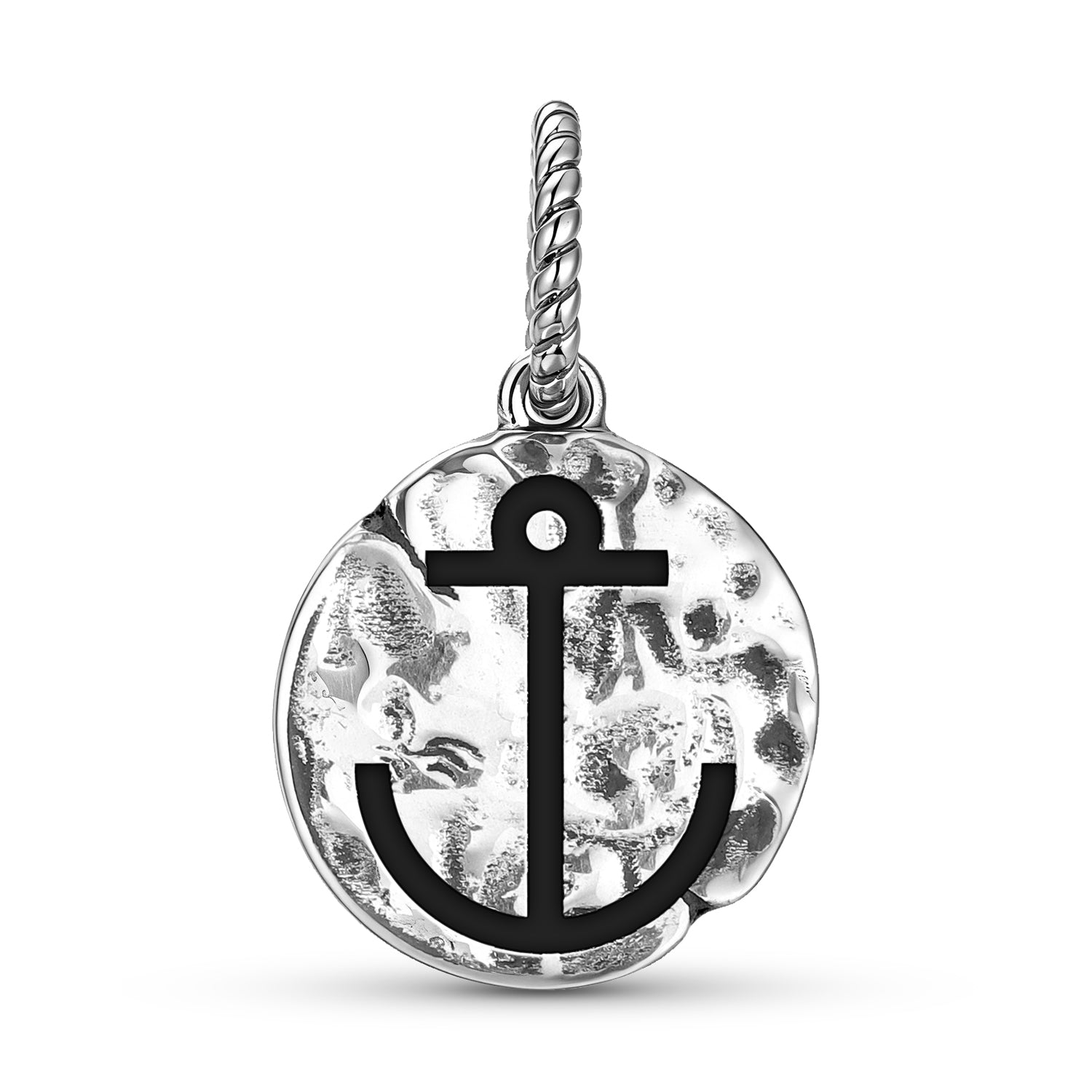 Christianisme Saint Clément Symbole de croix 925 Argent Sterling Textured Dangle Charm Pour