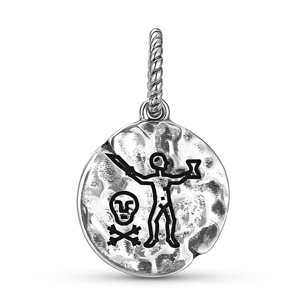 Jolly Roger Pirate Drapeaux Jean Thomas Dulaien Capitaine Symbole 925 Argent Sterling Main Textu