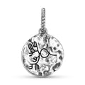 Lines Seaweed Symbol 925 Argent Sterling Textured Dangle Charm pour bracelets de charme