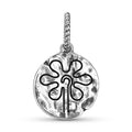Lignes La Fleur Symbole 925 Argent Sterling Main Texturé Dangle Charm Pour Bracelets de Charme