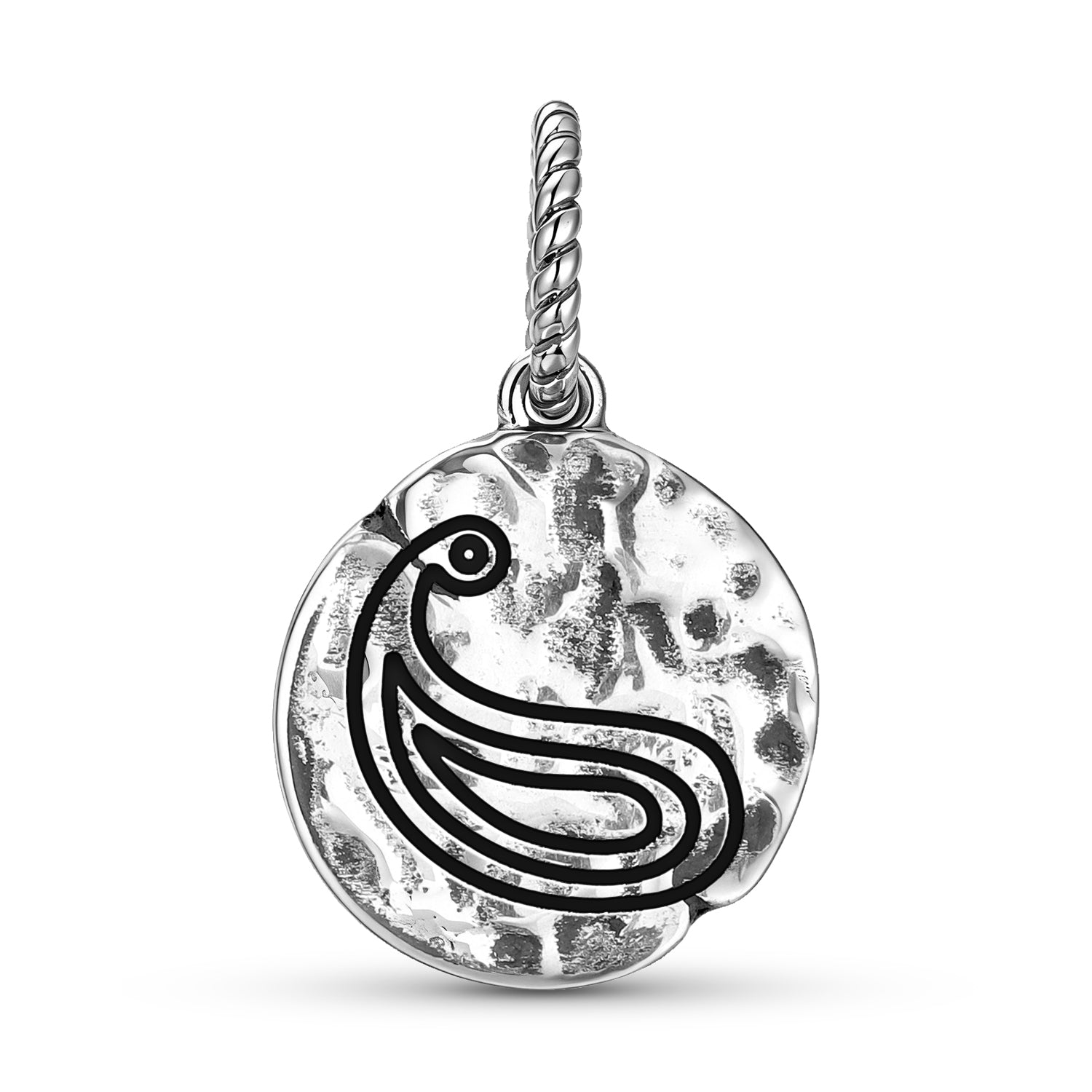 Persan Boteh Jegheh Symbole 925 Argent Sterling Textured Dangle Charm pour Charm Brace