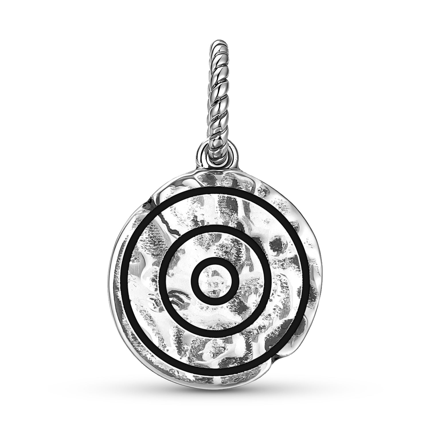 Persan Asha Symbol 925 Argent Sterling Textured Dangle Charm pour bracelets de charme