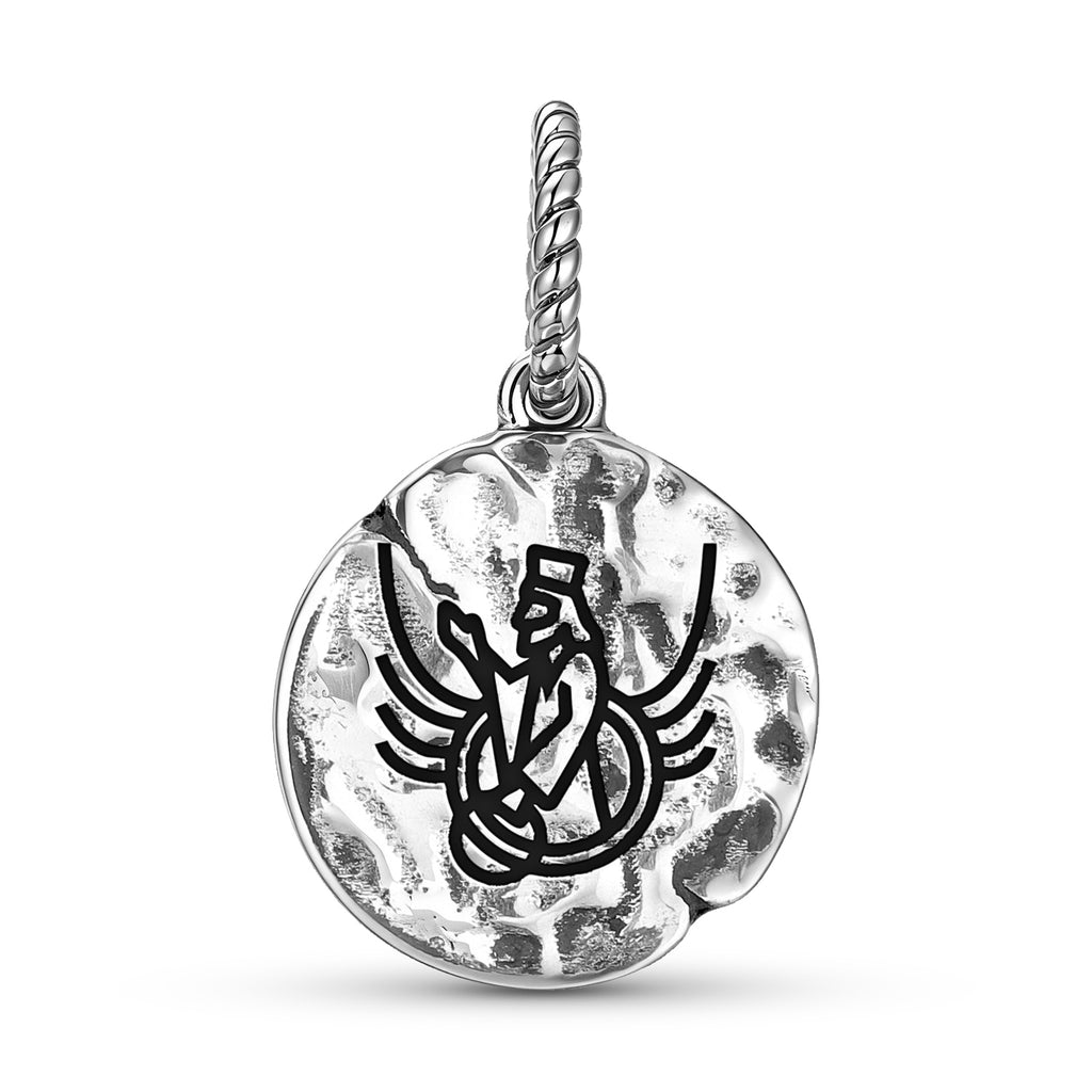 Persan Ahura Mazda Symbole 925 Argent Sterling Textured Dangle Charm pour Charm Bracel