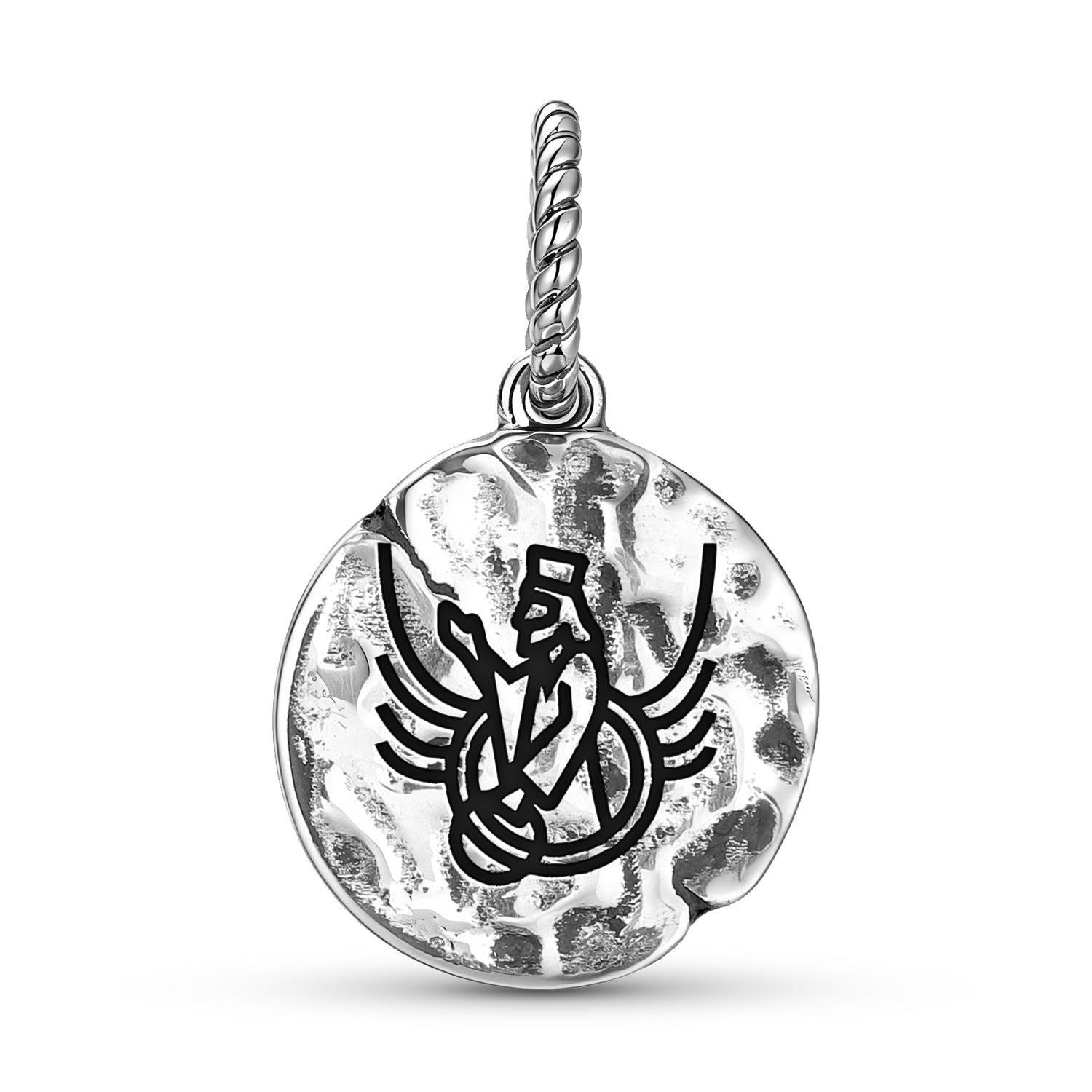 Persan Ahura Mazda Symbole 925 Argent Sterling Textured Dangle Charm pour Charm Bracel