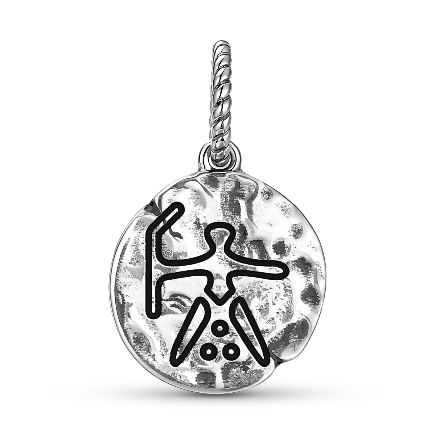 Sami Ruohtta Symbole 925 Argent Sterling Texture main Dangle Charm pour bracelets de charme