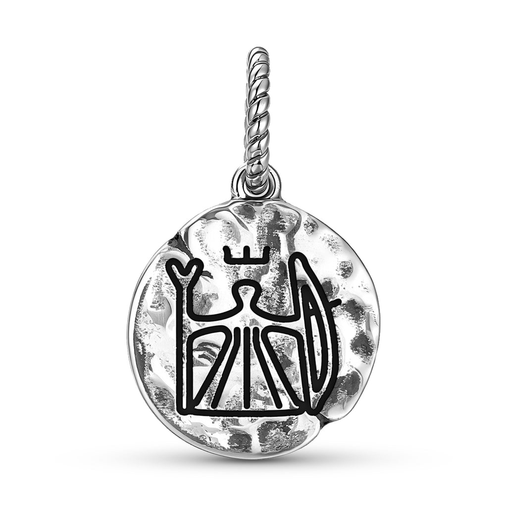 Sami Juksakka Juksahkka Symbole 925 Argent Sterling Textured Dangle Charm Pour Charm Br