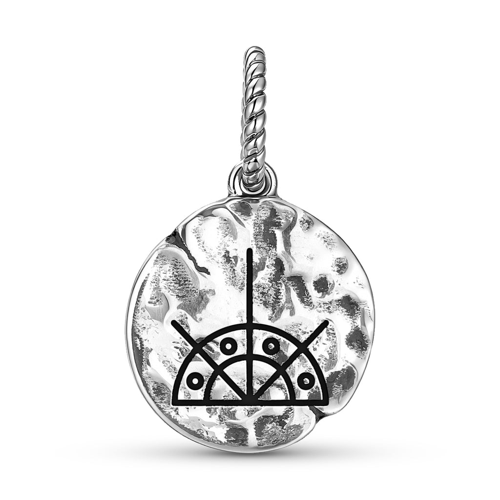 Sami Kuu Symbole de la Lune 925 Argent Sterling Textured Dangle Charm pour bracelet de charme