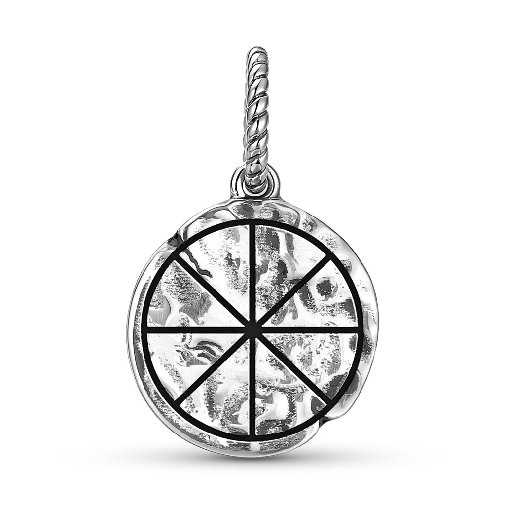 Symbole d'esprit 925 Argent Sterling Texture main Dangle Charm pour bracelets de charme